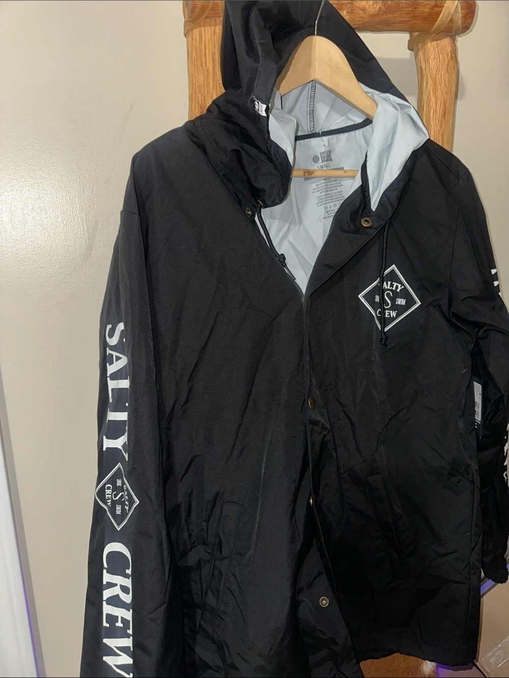 NWT Salty Crew Hooded Rain Jacket